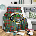 Scotstee Shop Tartan Plaid Blanket Bisset Clan Crest Badge Scottish Tartan Plaid Sherpa Blanket