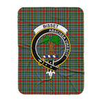 Scotstee Shop Tartan Plaid Blanket Bisset Clan Crest Badge Scottish Tartan Plaid Sherpa Blanket