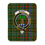 Scotstee Shop Tartan Plaid Blanket Bisset Pattern Clan Crest Badge Scottish Tartan Plaid Sherpa Blanket