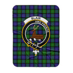 Scotstee Shop Tartan Plaid Blanket Blair Clan Crest Badge Scottish Tartan Plaid Sherpa Blanket