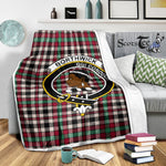 Scotstee Shop Tartan Plaid Blanket Borthwick Ancient Clan Crest Badge Scottish Tartan Plaid Sherpa Blanket