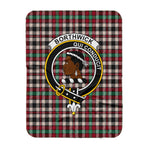 Scotstee Shop Tartan Plaid Blanket Borthwick Ancient Clan Crest Badge Scottish Tartan Plaid Sherpa Blanket