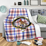Scotstee Shop Tartan Plaid Blanket Boswell Modern Clan Crest Badge Scottish Tartan Plaid Sherpa Blanket