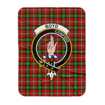 Scotstee Shop Tartan Plaid Blanket Boyd Clan Crest Badge Scottish Tartan Plaid Sherpa Blanket