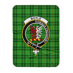 Scotstee Shop Tartan Plaid Blanket Boyle Clan Crest Badge Scottish Tartan Plaid Sherpa Blanket