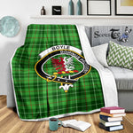 Scotstee Shop Tartan Plaid Blanket Boyle Clan Crest Badge Scottish Tartan Plaid Sherpa Blanket