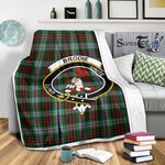Scotstee Shop Tartan Plaid Blanket Brodie Clan Crest Badge Scottish Tartan Plaid Sherpa Blanket