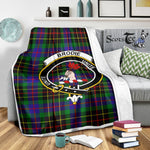 Scotstee Shop Tartan Plaid Blanket Brodie Hunting Clan Crest Badge Scottish Tartan Plaid Sherpa Blanket