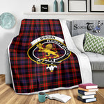 Scotstee Shop Tartan Plaid Blanket Broun Modern Clan Crest Badge Scottish Tartan Plaid Sherpa Blanket