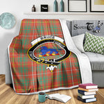 Scotstee Shop Tartan Plaid Blanket Bruce Ancient Clan Crest Badge Scottish Tartan Plaid Sherpa Blanket