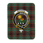Scotstee Shop Tartan Plaid Blanket Buchan Ancient Clan Crest Badge Scottish Tartan Plaid Sherpa Blanket