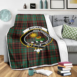 Scotstee Shop Tartan Plaid Blanket Buchan Ancient Clan Crest Badge Scottish Tartan Plaid Sherpa Blanket