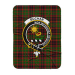 Scotstee Shop Tartan Plaid Blanket Buchan Modern Clan Crest Badge Scottish Tartan Plaid Sherpa Blanket