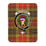 Scotstee Shop Tartan Plaid Blanket Buchanan Old Set Weathered Clan Crest Badge Scottish Tartan Plaid Sherpa Blanket