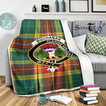Scotstee Shop Tartan Plaid Blanket Buchanan Old Sett Clan Crest Badge Scottish Tartan Plaid Sherpa Blanket