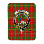 Scotstee Shop Tartan Plaid Blanket Burnett Ancient Clan Crest Badge Scottish Tartan Plaid Sherpa Blanket