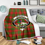 Scotstee Shop Tartan Plaid Blanket Burnett Clan Crest Badge Scottish Tartan Plaid Sherpa Blanket