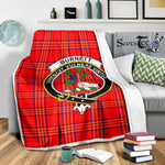 Scotstee Shop Tartan Plaid Blanket Burnett Modern Clan Crest Badge Scottish Tartan Plaid Sherpa Blanket