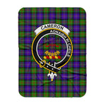 Scotstee Shop Tartan Plaid Blanket Cameron Clan Crest Badge Scottish Tartan Plaid Sherpa Blanket