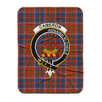 Scotstee Shop Tartan Plaid Blanket Cameron Of Lochiel Ancient Clan Crest Badge Scottish Tartan Plaid Sherpa Blanket