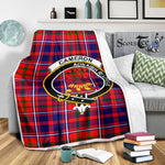 Scotstee Shop Tartan Plaid Blanket Cameron Of Lochiel Modern Clan Crest Badge Scottish Tartan Plaid Sherpa Blanket