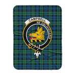 Scotstee Shop Tartan Plaid Blanket Campbell Ancient Clan Crest Badge Scottish Tartan Plaid Sherpa Blanket