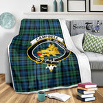 Scotstee Shop Tartan Plaid Blanket Campbell Ancient Clan Crest Badge Scottish Tartan Plaid Sherpa Blanket