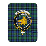 Scotstee Shop Tartan Plaid Blanket Campbell Argyll Ancient Clan Crest Badge Scottish Tartan Plaid Sherpa Blanket