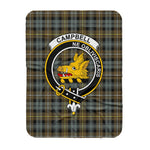 Scotstee Shop Tartan Plaid Blanket Campbell Argyll Weathered Clan Crest Badge Scottish Tartan Plaid Sherpa Blanket