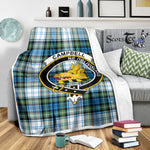 Scotstee Shop Tartan Plaid Blanket Campbell Dress Ancient Clan Crest Badge Scottish Tartan Plaid Sherpa Blanket