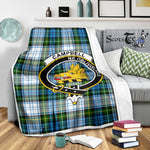 Scotstee Shop Tartan Plaid Blanket Campbell Dress Clan Crest Badge Scottish Tartan Plaid Sherpa Blanket