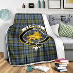 Scotstee Shop Tartan Plaid Blanket Campbell Faded Clan Crest Badge Scottish Tartan Plaid Sherpa Blanket