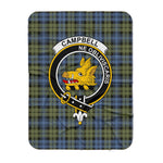 Scotstee Shop Tartan Plaid Blanket Campbell Faded Clan Crest Badge Scottish Tartan Plaid Sherpa Blanket