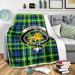 Scotstee Shop Tartan Plaid Blanket Campbell Of Breadalbane Ancient Clan Crest Badge Scottish Tartan Plaid Sherpa Blanket