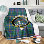 Scotstee Shop Tartan Plaid Blanket Carmichael Ancient Clan Crest Badge Scottish Tartan Plaid Sherpa Blanket