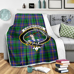 Scotstee Shop Tartan Plaid Blanket Carmichael Clan Crest Badge Scottish Tartan Plaid Sherpa Blanket