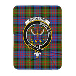 Scotstee Shop Tartan Plaid Blanket Carnegie Ancient Clan Crest Badge Scottish Tartan Plaid Sherpa Blanket