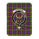Scotstee Shop Tartan Plaid Blanket Carnegie Clan Crest Badge Scottish Tartan Plaid Sherpa Blanket