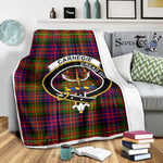 Scotstee Shop Tartan Plaid Blanket Carnegie Modern Clan Crest Badge Scottish Tartan Plaid Sherpa Blanket