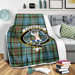 Scotstee Shop Tartan Plaid Blanket Cathcart Clan Crest Badge Scottish Tartan Plaid Sherpa Blanket