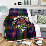 Scotstee Shop Tartan Plaid Blanket Chalmers Clan Crest Badge Scottish Tartan Plaid Sherpa Blanket