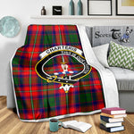 Scotstee Shop Tartan Plaid Blanket Charteris Clan Crest Badge Scottish Tartan Plaid Sherpa Blanket