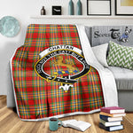 Scotstee Shop Tartan Plaid Blanket Chattan Clan Crest Badge Scottish Tartan Plaid Sherpa Blanket