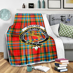 Scotstee Shop Tartan Plaid Blanket Chattan Modern Clan Crest Badge Scottish Tartan Plaid Sherpa Blanket