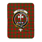 Scotstee Shop Tartan Plaid Blanket Cheyne Clan Crest Badge Scottish Tartan Plaid Sherpa Blanket