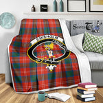 Scotstee Shop Tartan Plaid Blanket Chisholm Ancient Clan Crest Badge Scottish Tartan Plaid Sherpa Blanket