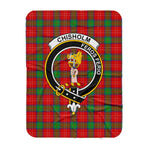 Scotstee Shop Tartan Plaid Blanket Chisholm Clan Crest Badge Scottish Tartan Plaid Sherpa Blanket