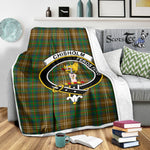 Scotstee Shop Tartan Plaid Blanket Chisholm Hunting Clan Crest Badge Scottish Tartan Plaid Sherpa Blanket