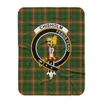 Scotstee Shop Tartan Plaid Blanket Chisholm Hunting Clan Crest Badge Scottish Tartan Plaid Sherpa Blanket