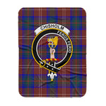 Scotstee Shop Tartan Plaid Blanket Chisholm Hunting Modern Clan Crest Badge Scottish Tartan Plaid Sherpa Blanket